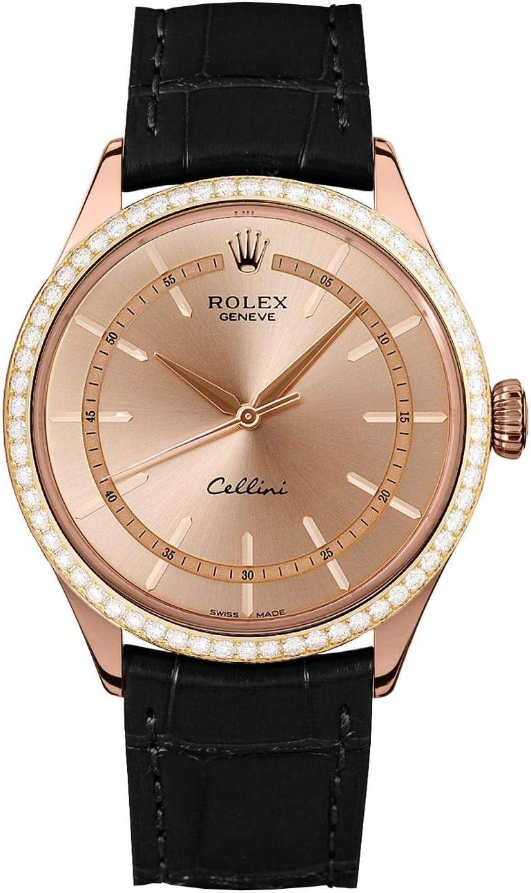 Rolex Cellini Pink Dial Automatic Men's 18kt Everose Gold Watch 50705RBR