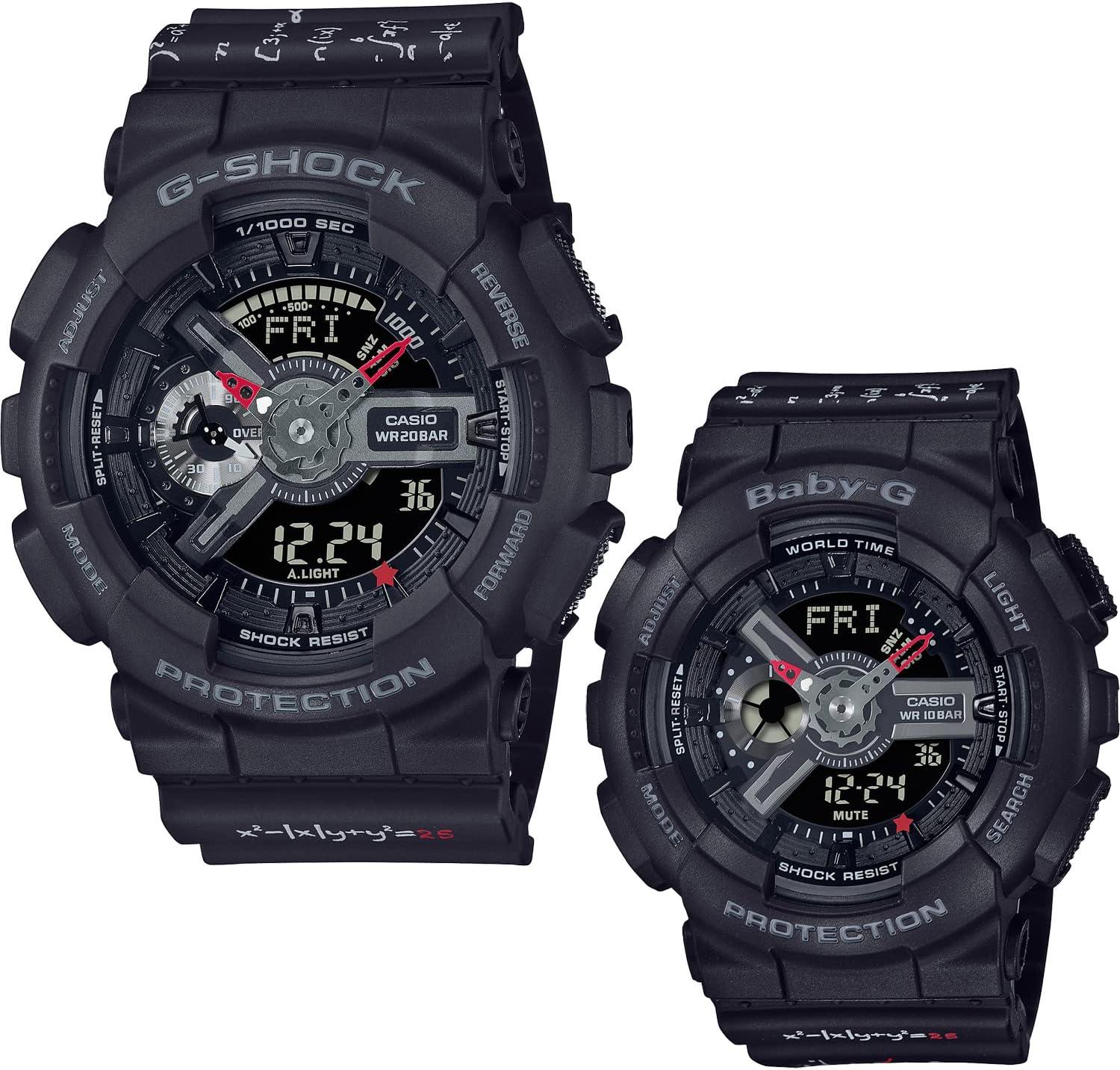 Casio 2021 Lovers Collection LOV-21A-1A "Equation of Love" Black Pair Watches Set