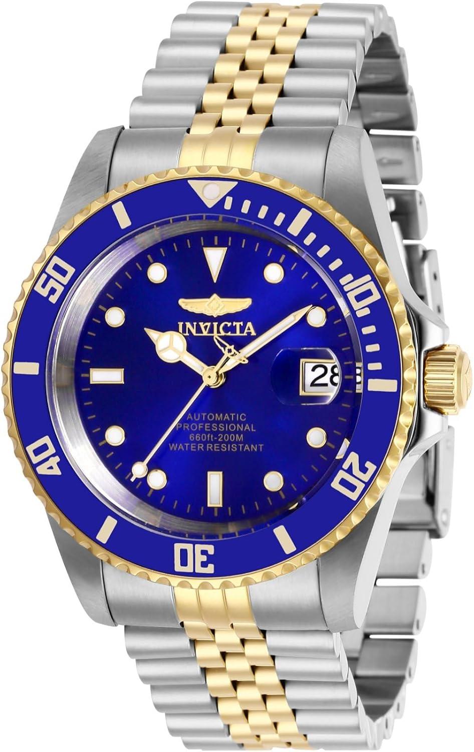 Invicta Men's Pro Diver Automatic Watch with Stainless Steel Strap, Gold, 22