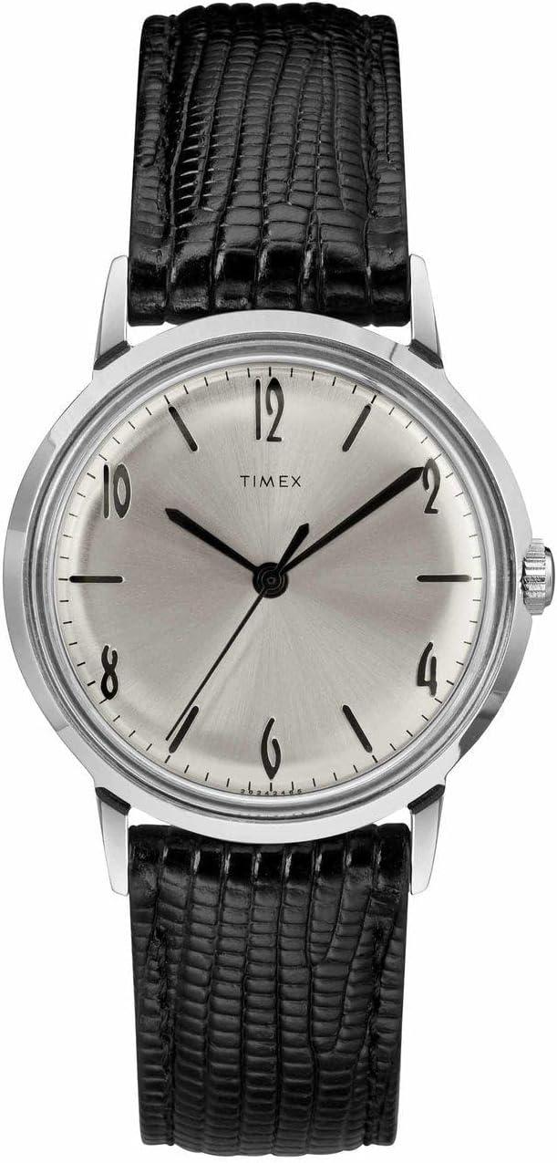 Timex Marlin Stainless Steel Hand-Wound Movement Black/Silver One Size