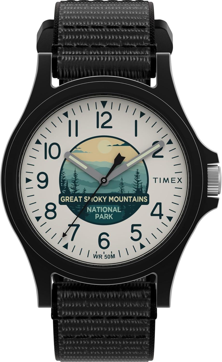Timex Unisex Great Smokey Mountains National Park 40mm Watch - Black Fastwrap