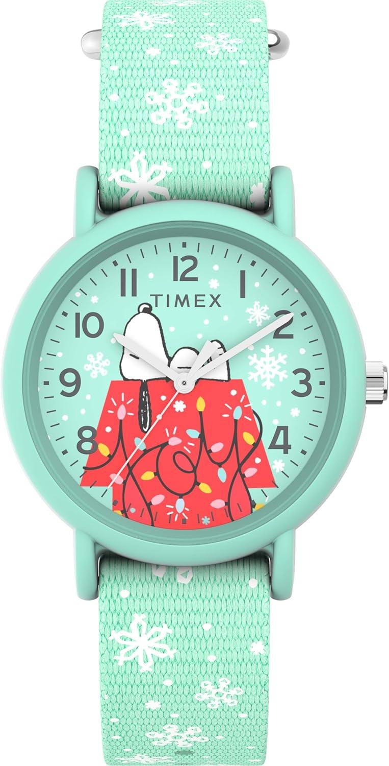 Timex TW2W24700 x Peanuts Holiday 34mm Fabric Strap Watch