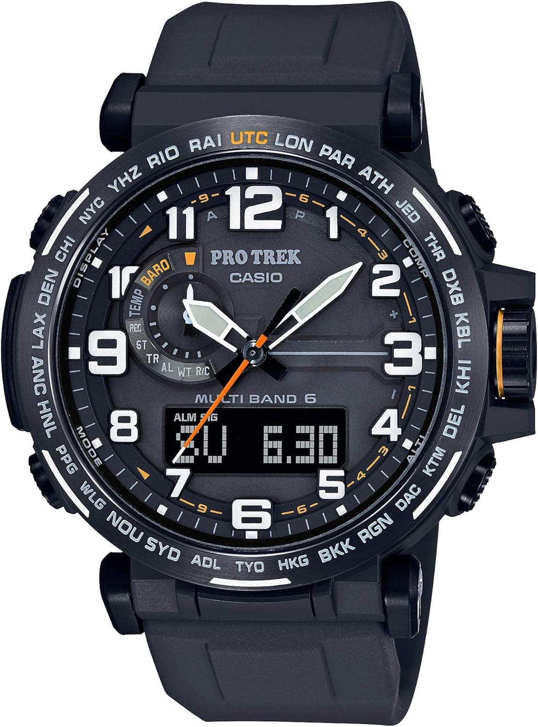 Casio Men's PRO Trek Stainless Steel Quartz Watch with Resin Strap