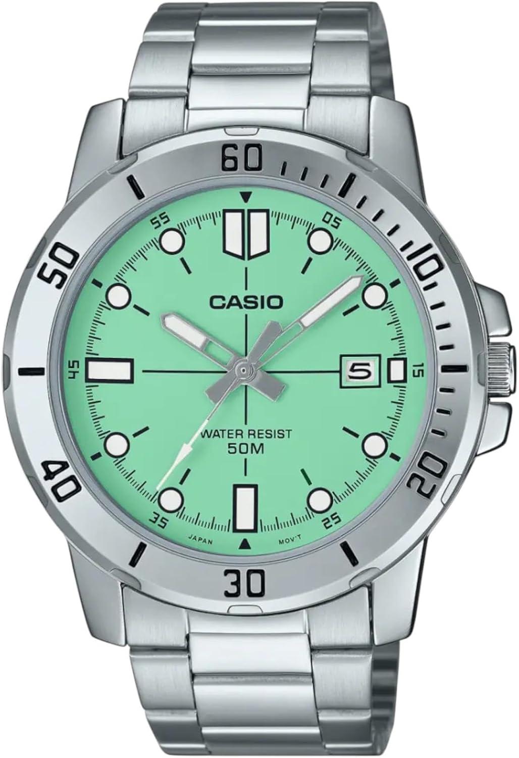Casio Gents Watch Teal Dial Silver Band - Sport