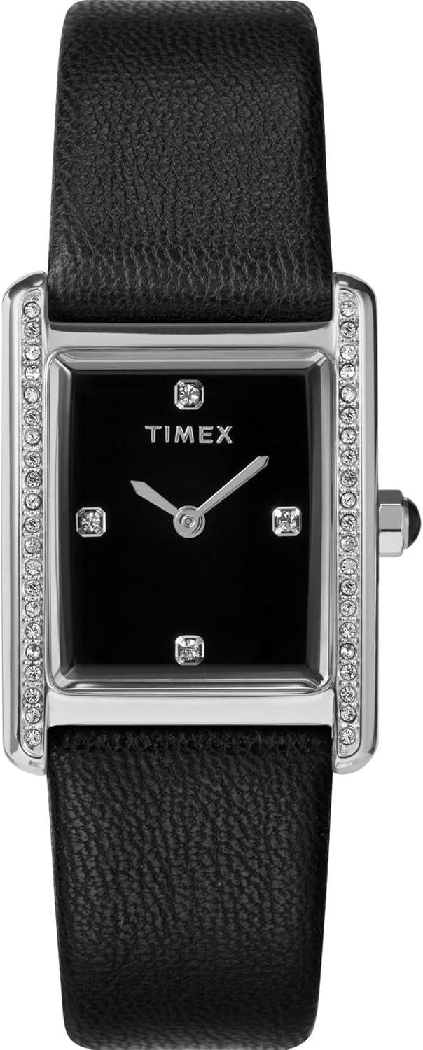 Timex Women's Hailey 24mm Watch - Black Strap Black Dial Silver-Tone Case