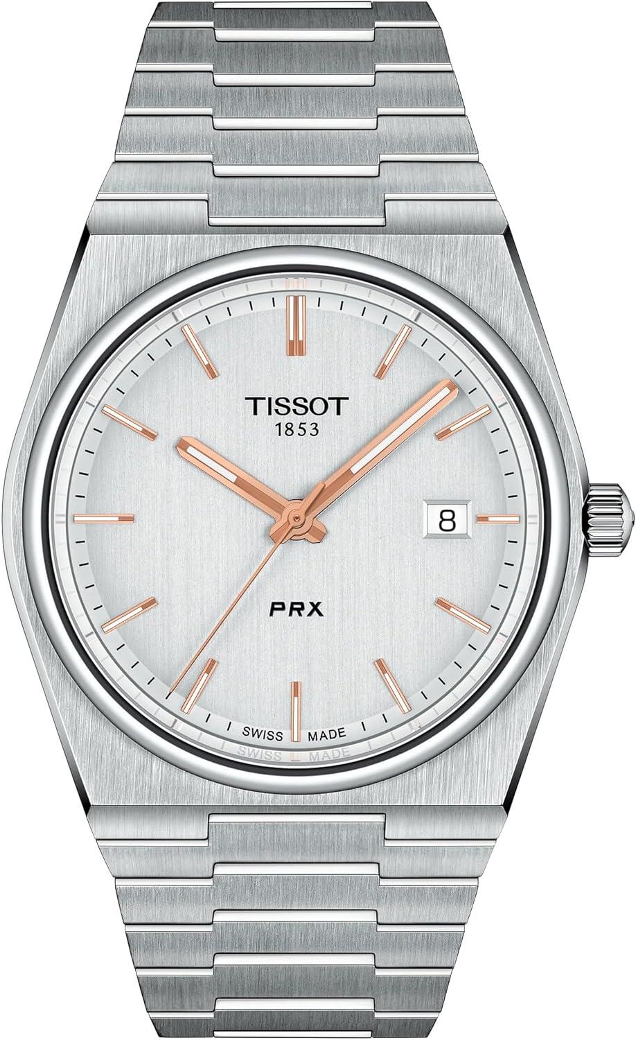 Tissot Men's PRX 316L Stainless Steel Case Dress Watch Grey T1374101103100