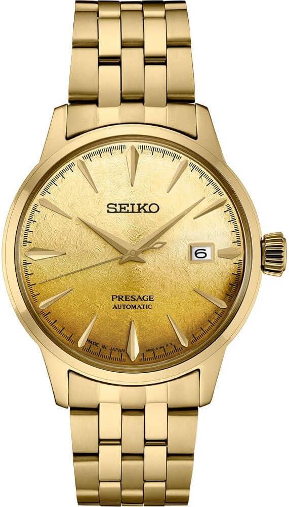 SEIKO SRPK46 Men's Presage - Gilt Dial Stainless Steel Band