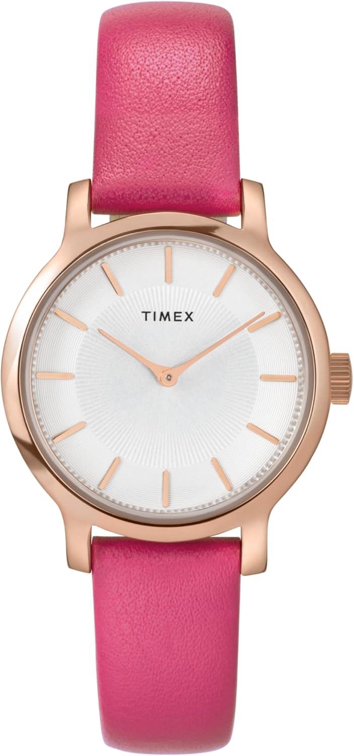 Timex Women's Transcend 31mm Watch - Pink Strap Silver-Tone Dial