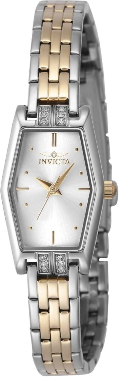 INVICTA Angel Lady 20mm Stainless Steel Gold + Steel Silver Dial PC21J Quartz