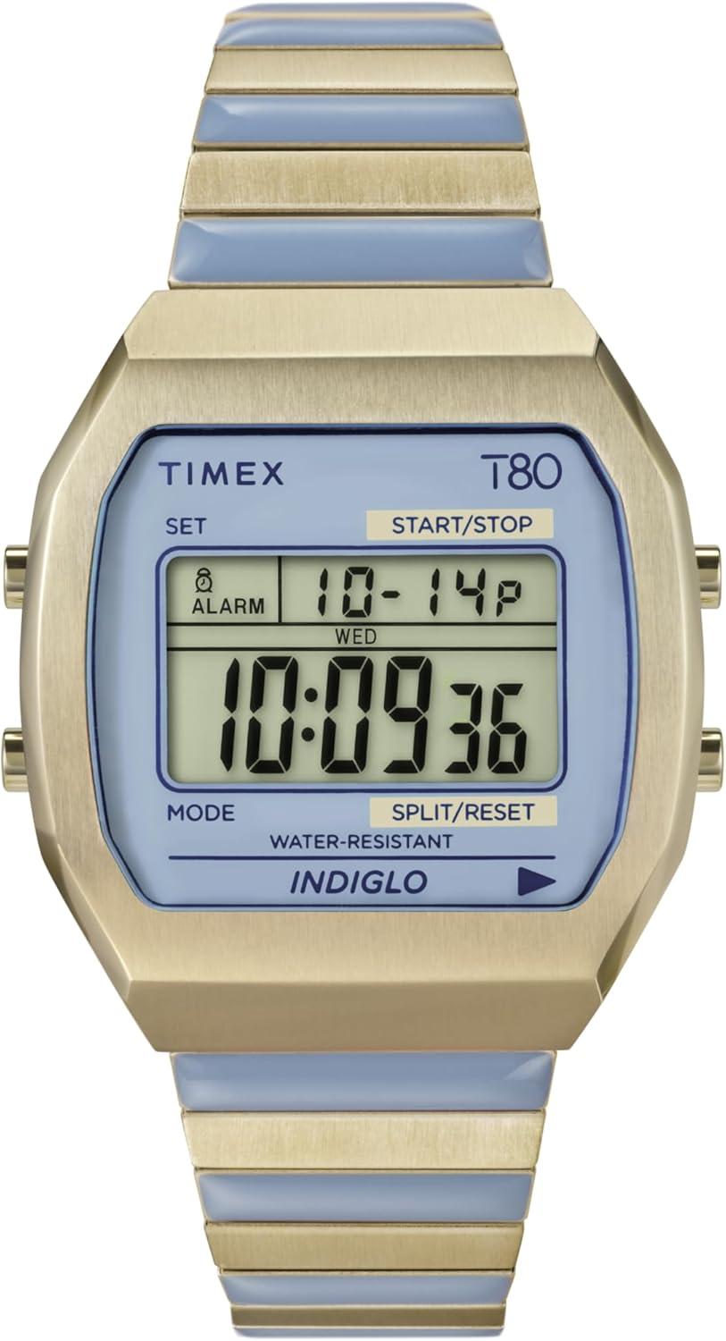 Timex Women's T80 36mm Watch - Gold-Tone Expansion Band Blue Dial
