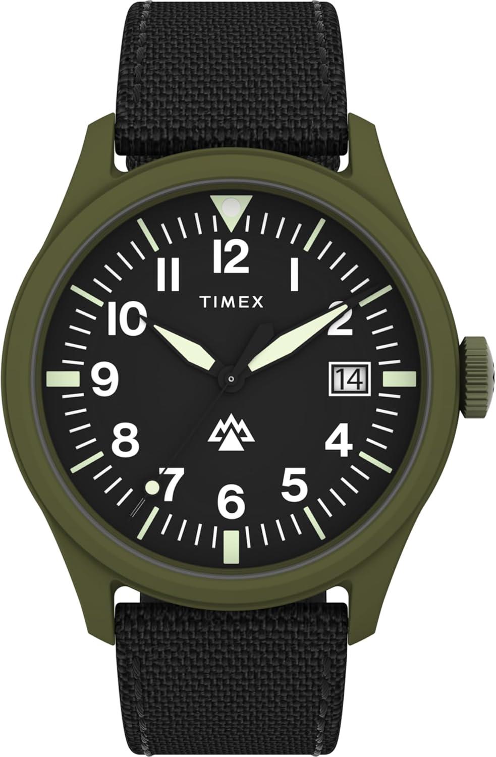 Timex Men's Expedition North Traprock 43mm Watch - Black Strap Black Dial Green Case