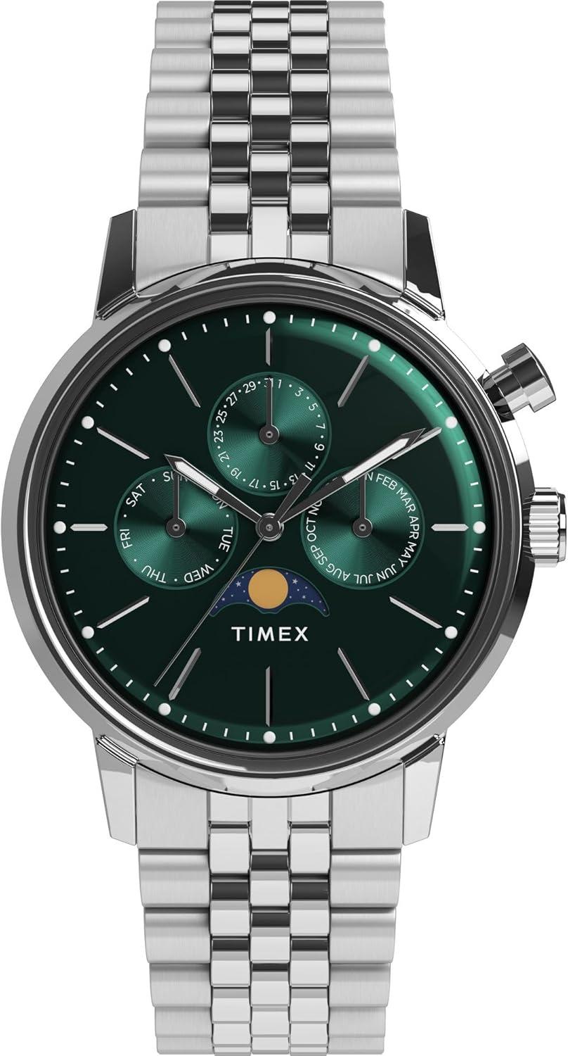 Timex Men's Marlin 40mm Watch - Stainless Steel Bracelet Green Dial