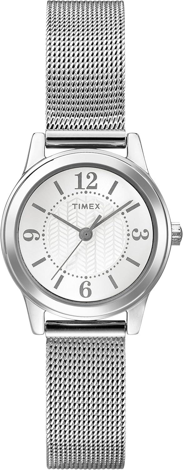 Timex Women's T2P457 Casey Dress Silver-Tone Stainless Steel Mesh Bracelet Watch