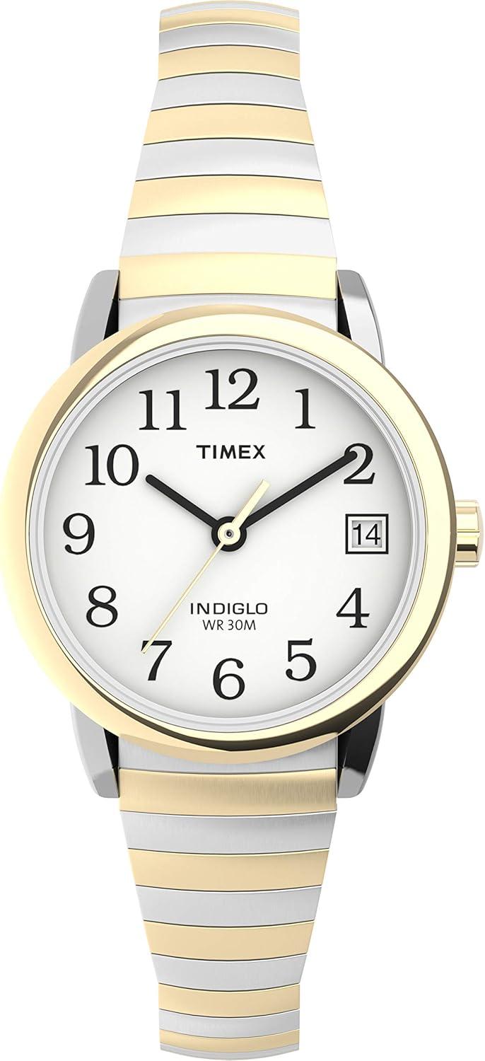 Timex Women's Easy Reader 25mm Watch – Two-Tone Case White Dial