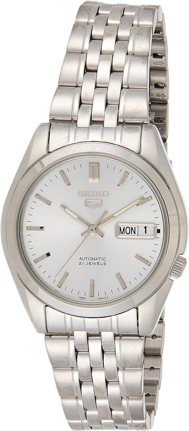 Seiko Men's SNK355K 5 Automatic Silver Dial Stainless Steel Watch