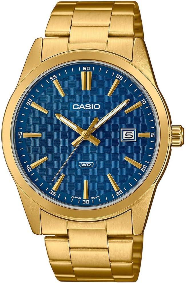 Casio MTP-VD03G-2A Men's Standard Gold Tone Stainless Steel Blue Dial Watch