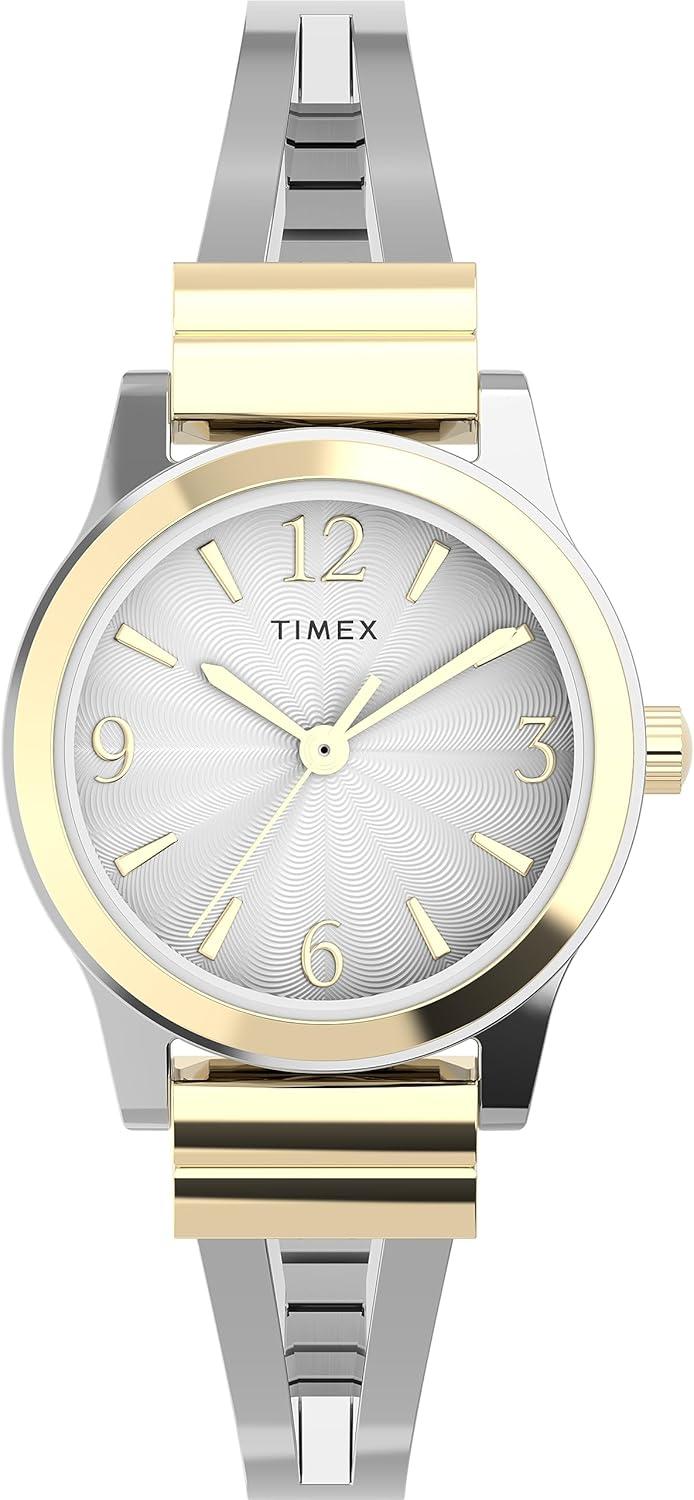 Timex Women's Fashion Stretch Bangles 25mm Watch - Two-Tone Elegance
