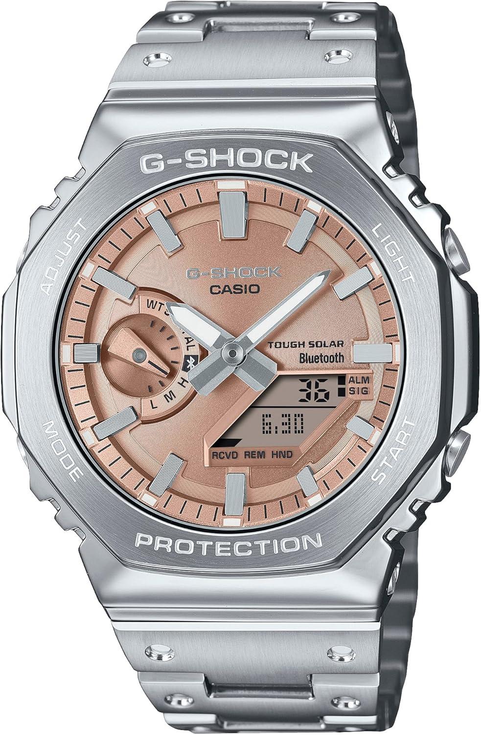 Casio GM-B2100 Classic Color Wristwatch: Silver/Copper Full Metal Chronograph