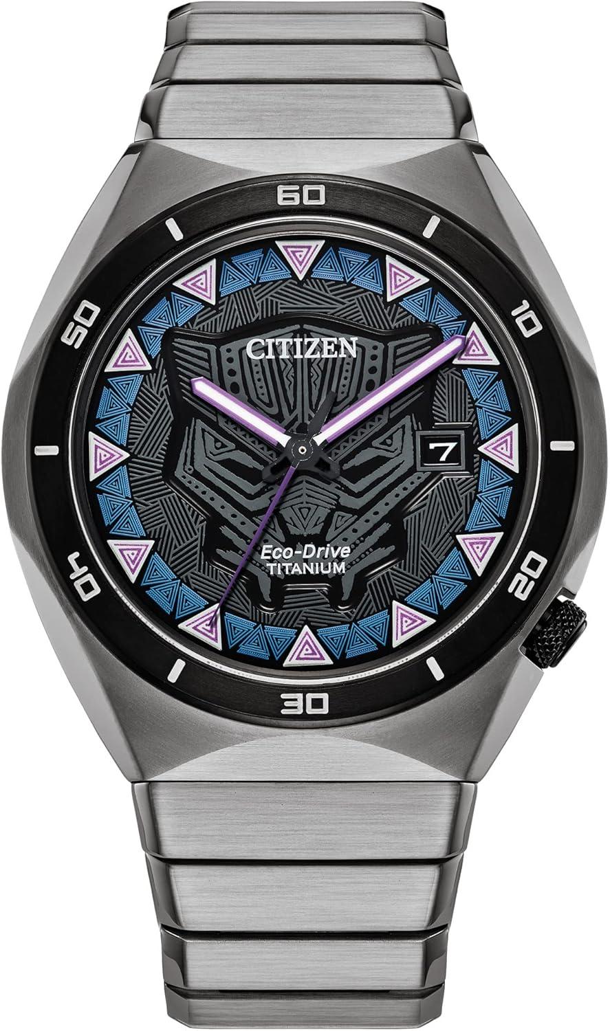 Citizen Men's Eco-Drive Marvel Black Panther Watch in Super Titanium