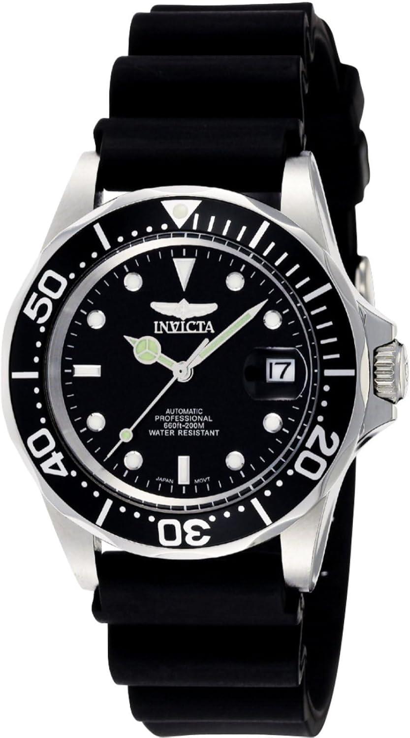 Invicta Men's Pro Diver Automatic Watch with Polyurethane Strap, Black