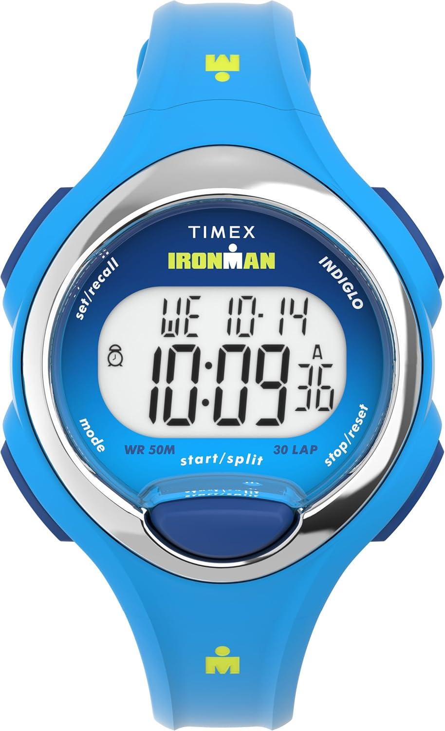 Timex Women's Ironman Triathlon Essential 30 34mm Watch - Blue Strap Digital Dial Blue Case