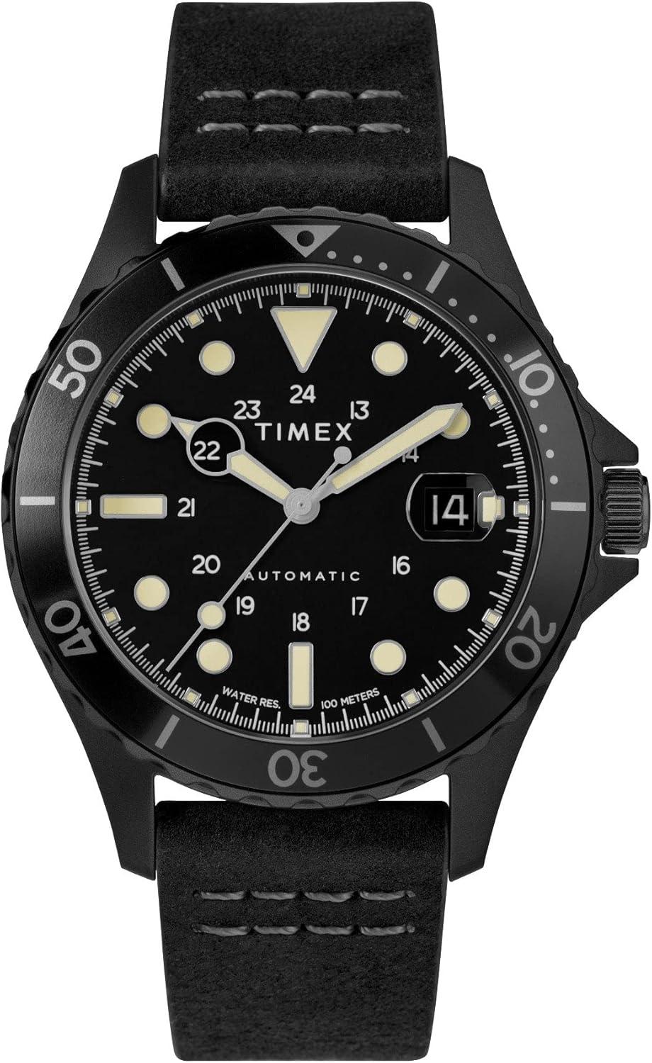 Timex Men's Navi XL 41mm Watch – Stainless Steel Case Black Dial