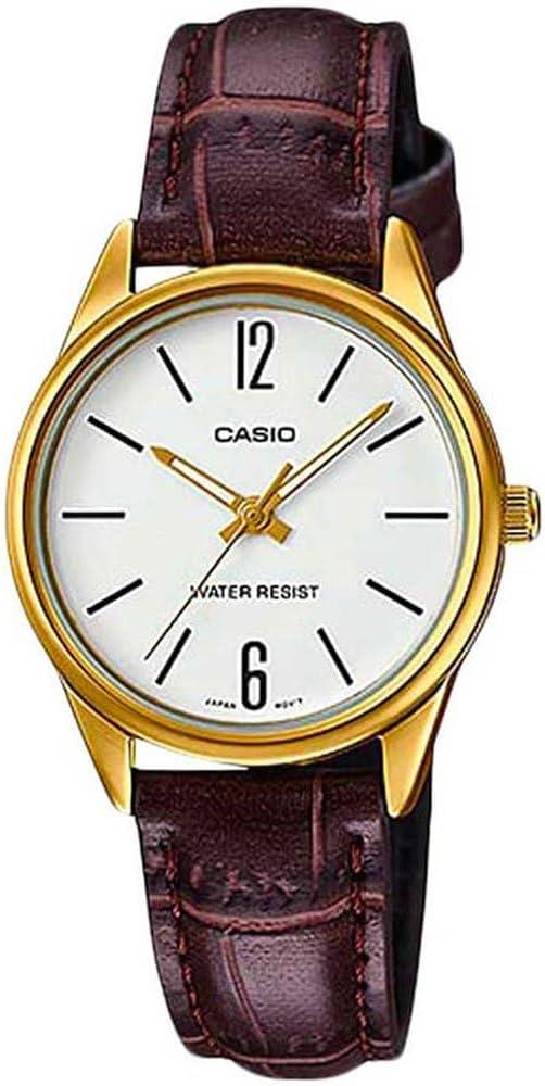 Casio LTP-V005GL-7B Women's Standard Gold Tone Leather Band Analog Dress Watch
