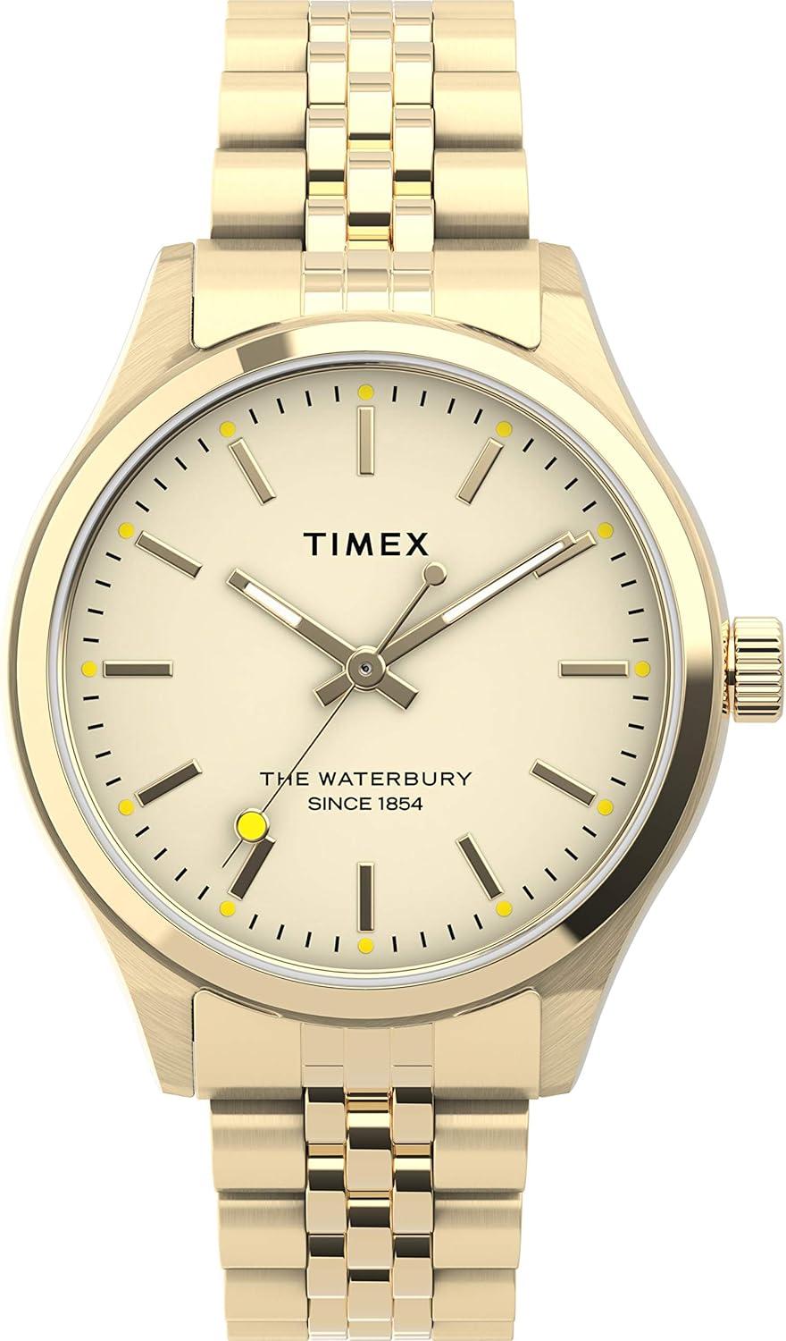 Timex Women's TW2U23200 Waterbury Neon 34mm Gold-Tone Stainless Steel Bracelet Watch