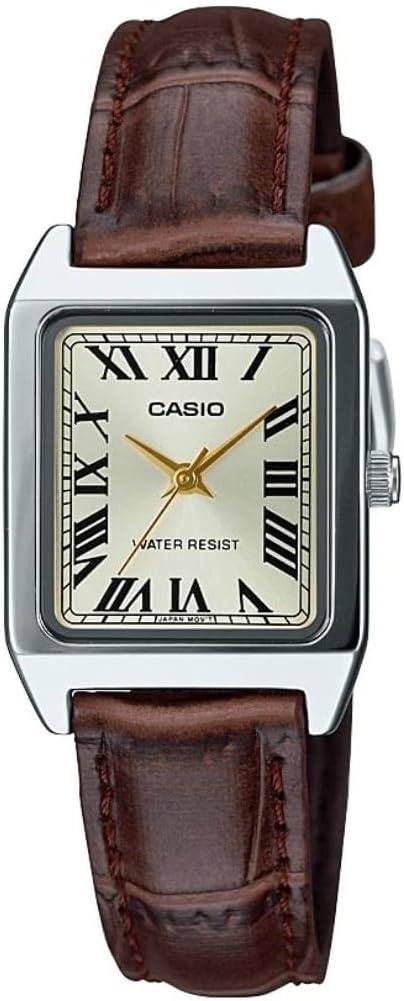 Casio Collection Watch - One Size, Brown Leather Strap