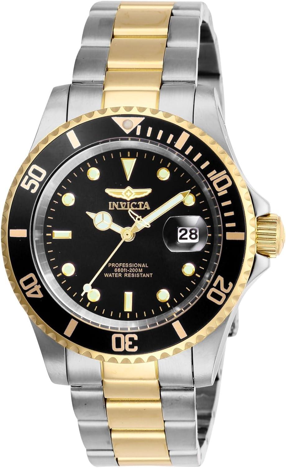 Invicta Men's Pro Diver Quartz Watch with Stainless Steel Strap, Two Tone
