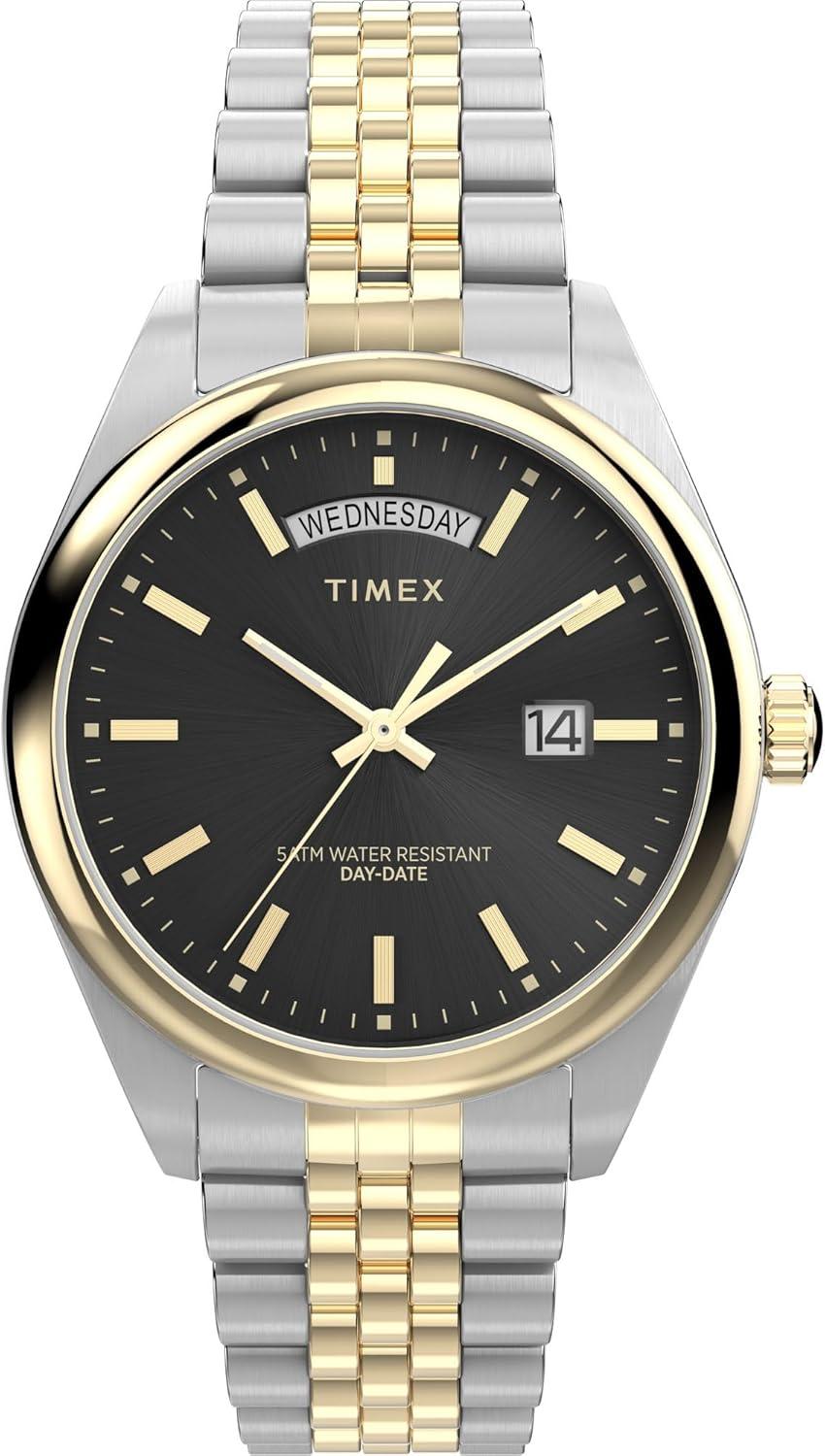 Timex Men's Legacy 41mm Watch - Two-Tone Bracelet Black Dial