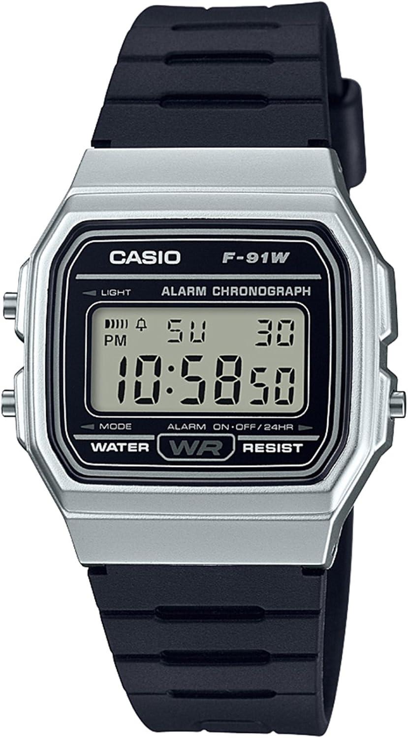 Casio Men's 'Vintage' Quartz Metal and Resin Casual Watch - F91WM-7A