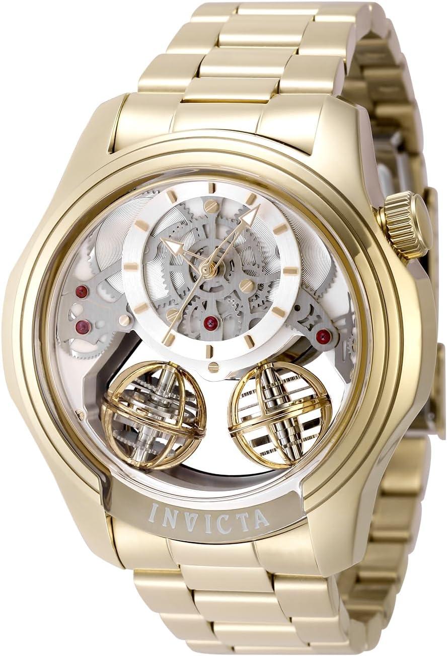 Invicta Specialty Men 46mm Stainless Steel Gold Dial PC21AF Quartz Watch