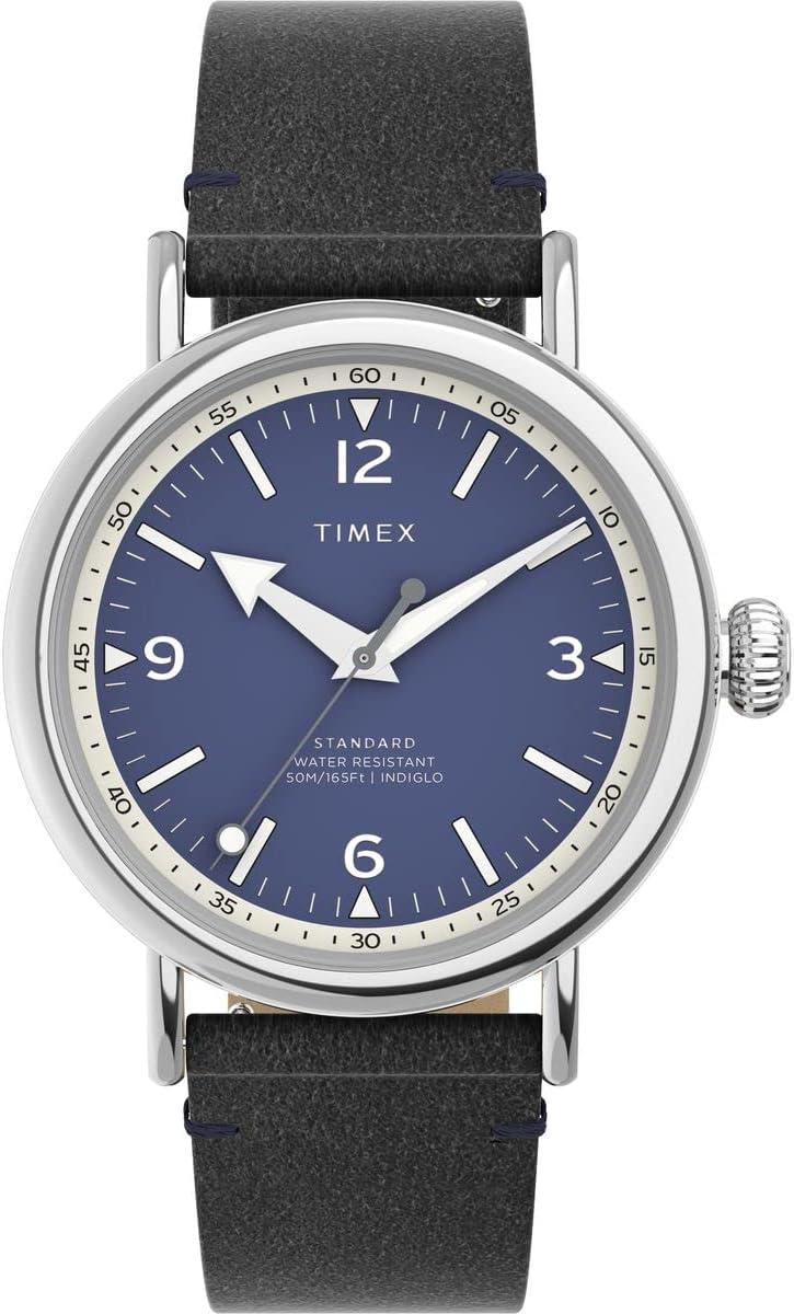 Timex Men's Standard 40mm Eco-Friendly Leather Strap Watch
