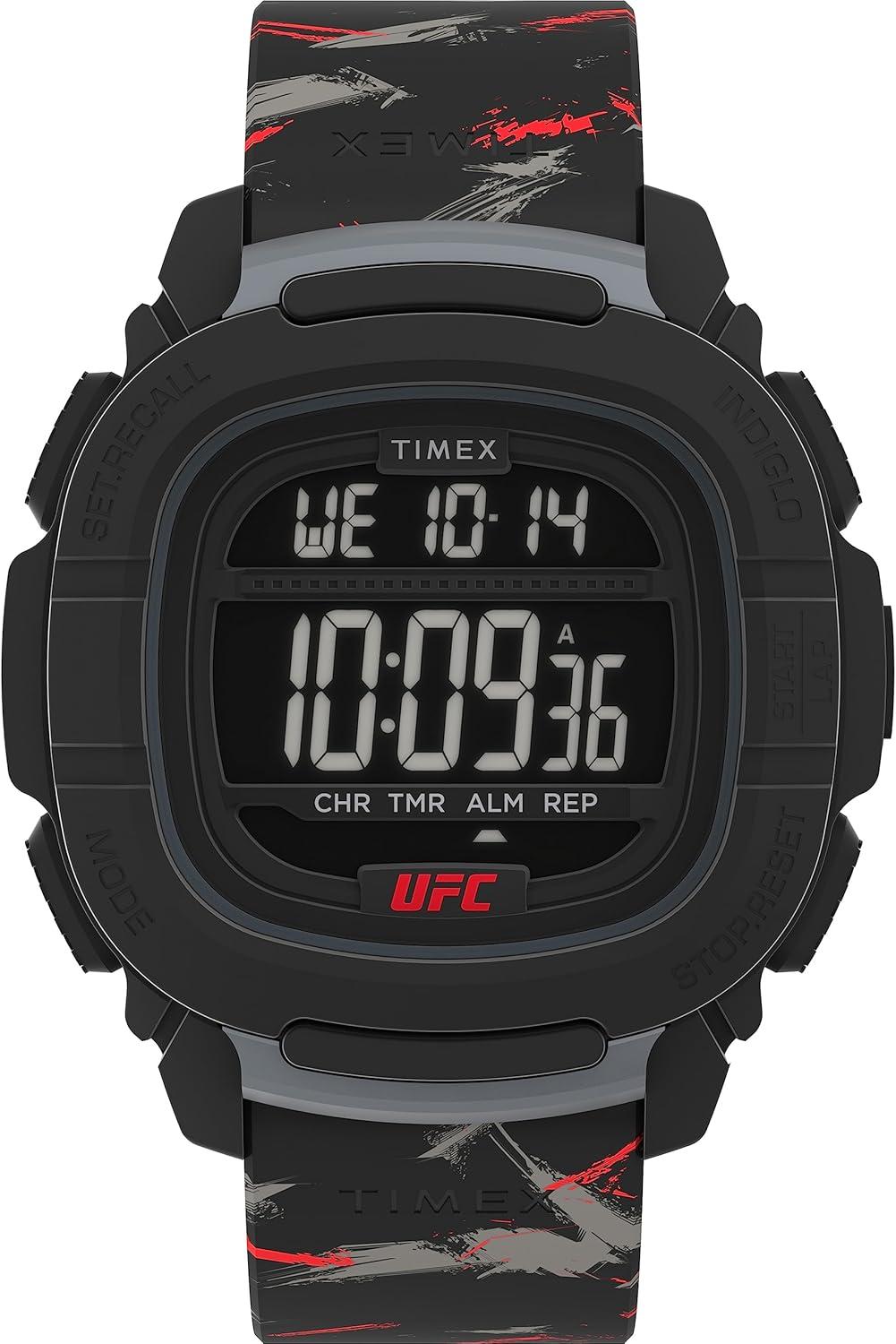 Timex UFC Men's Shockxl 47mm Watch - Black Strap Digital Dial Black Case