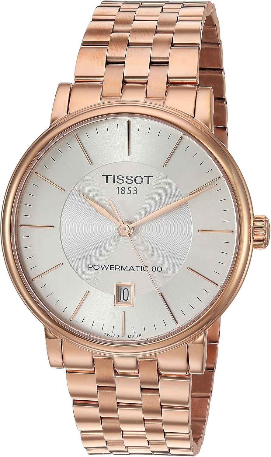 Tissot Men's Carson Stainless Steel Dress Watch Rose Gold T1224073303100