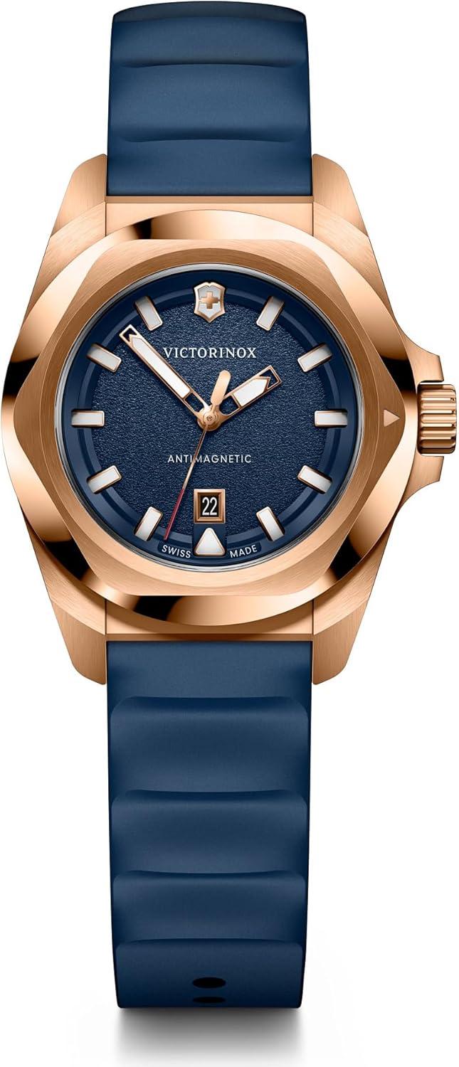 Victorinox I.N.O.X. Small Blue Dial Blue Rubber Strap Watch 32mm - 242035