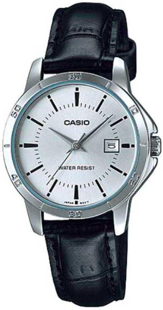 Casio Women's LTP-V004L-7A Genuine Leather Band Analog Watch