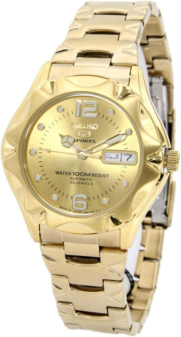 SEIKO 5 Automatic Gold Dial Yellow Gold-Tone Men's Watch SNZ460J1