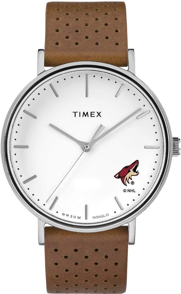 Timex Women's Arizona Coyotes Watch Bright Whites Leather