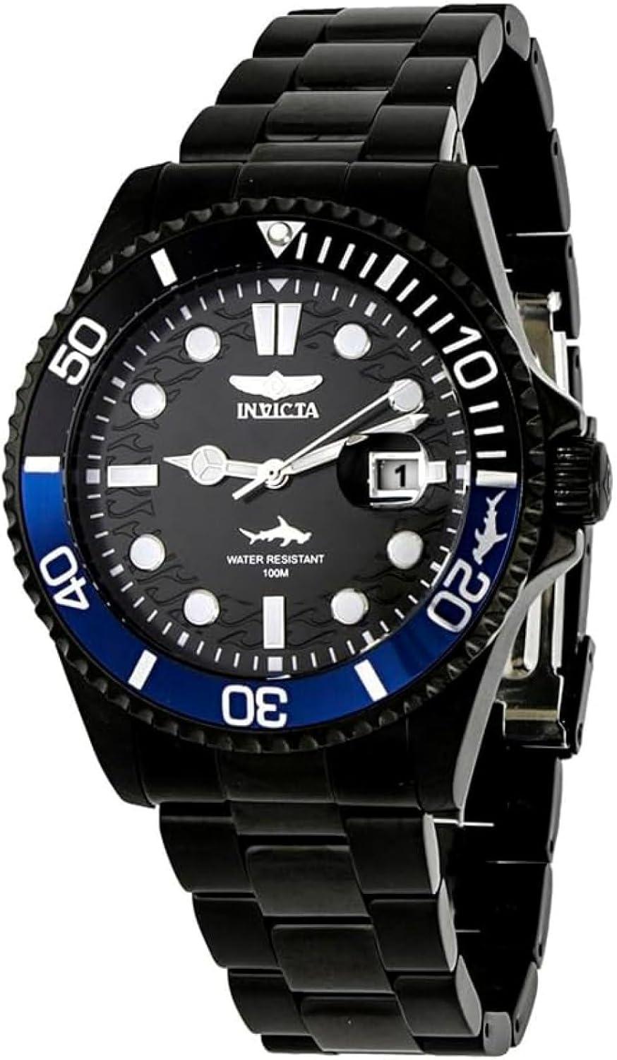 Invicta Pro Diver Stainless Steel Men's Quartz Watch - 43mm, Black/Blue
