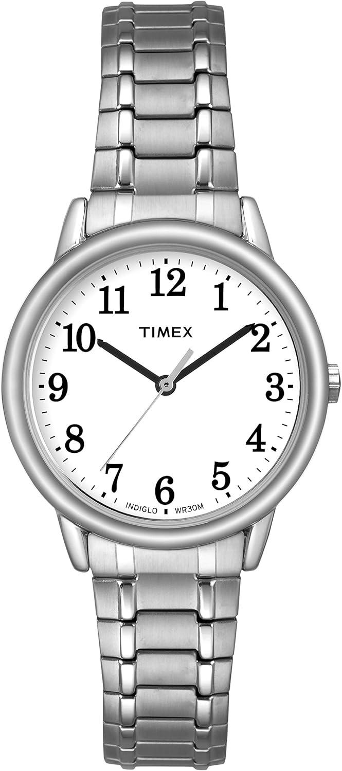 Timex Women's Easy Reader 30mm Watch – Silver-Tone Case White Dial