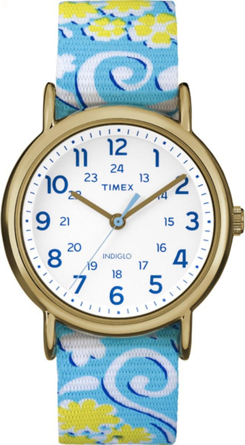 Timex Women's 'Weekender Preppy Floral' Quartz Brass and Nylon Casual Watch