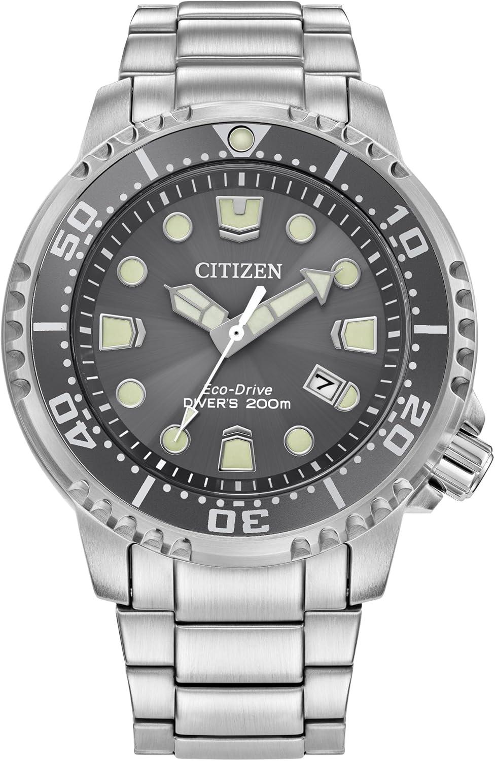 Citizen Men's Eco-Drive Promaster Dive Watch - Gray Dial, Silver-Tone Stainless Steel Bracelet