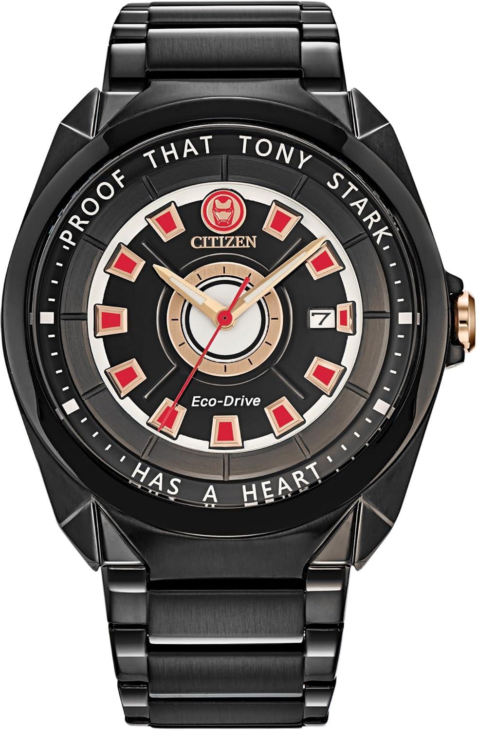 Citizen Eco-Drive Men's Marvel Tony Stark 'I Love You 3000' Black IP Stainless Steel Watch