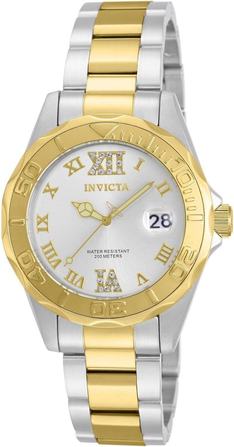 Invicta Women's 12852 Pro Diver Silver Dial Two Tone Watch