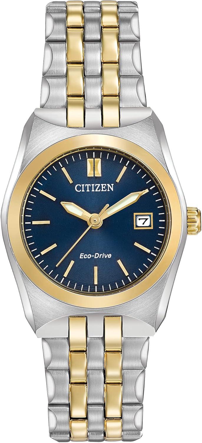 Citizen Women's Eco-Drive Corso Classic Watch in Two-tone Stainless Steel, Blue Dial