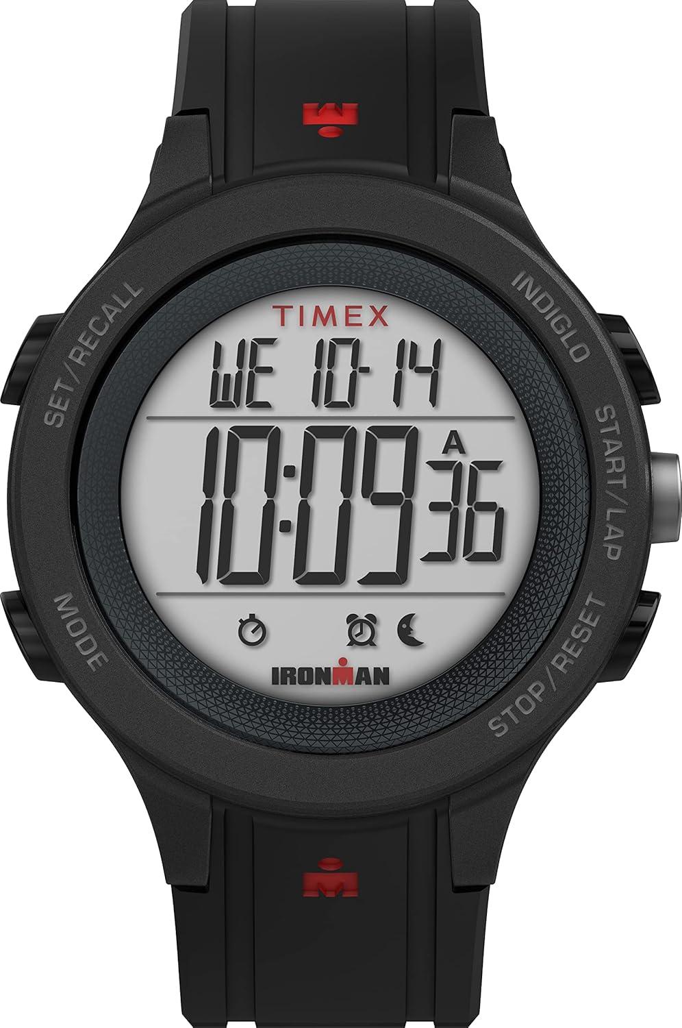 Timex Men's Ironman Triathlon T200 42mm Watch – Black Case Positive Display