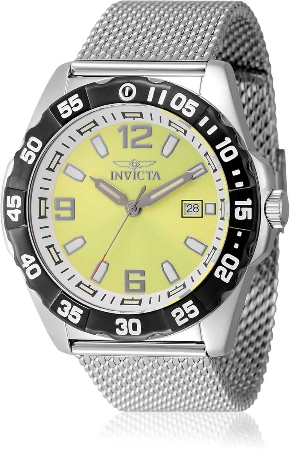 INVICTA Coalition Forces Men 45mm Stainless Steel Gold + Steel Black Dial VJ42 Quartz