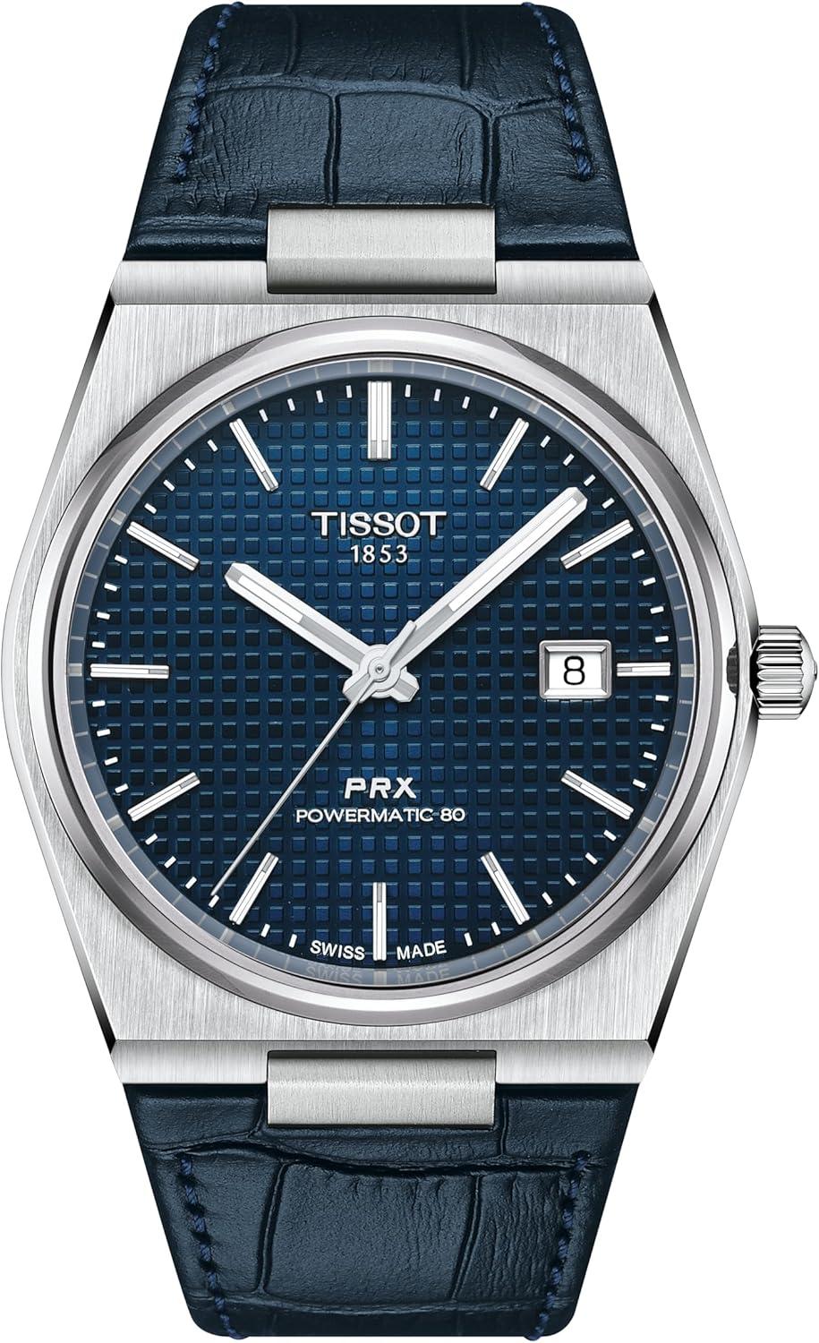Tissot Men's PRX Powermatic 80 Automatic Watch - Blue Leather